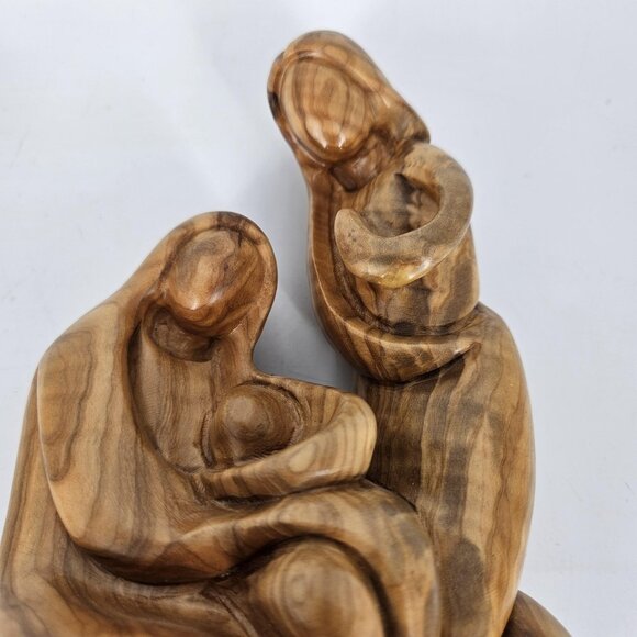 Bethlehem Nativity Products Olive Wood Holy Family Hand Carved Statue Figurine - Picture 7 of 14